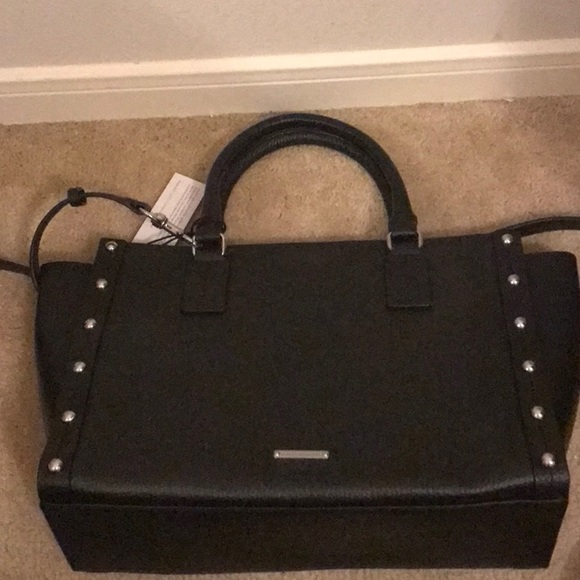 NWT Rebecca Minkoff Madison MD satchel in black leather top handle strap - Picture 3 of 6
